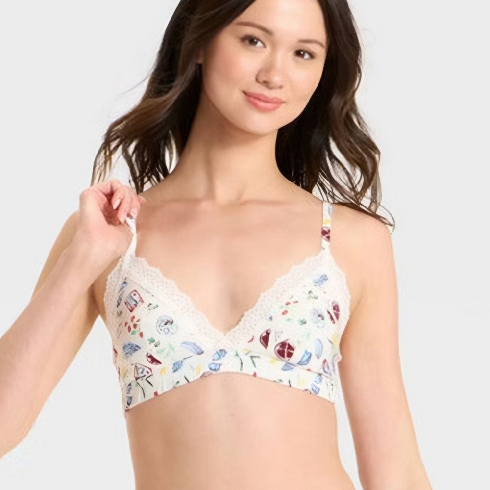 Colsie White Floral Lace Bra